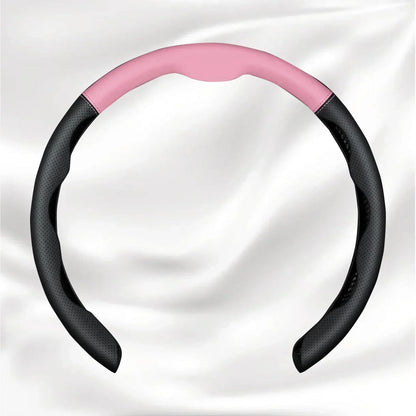 Nexi Customized Car Logo Breathable Ultra-thin 5D Leather & Carbon Car Steering Wheel Cover Universal Fit